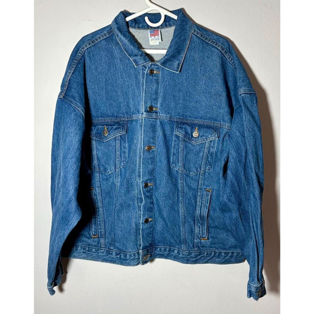 Vintage TYCA 80s/90s Jean Jacket Amalgamated Transit Union Embossed USA XXL